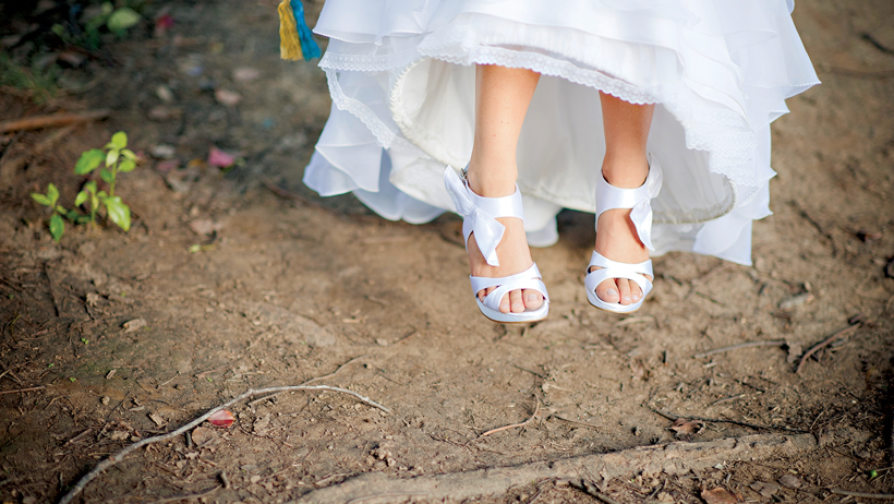 Putting the wedding day photo