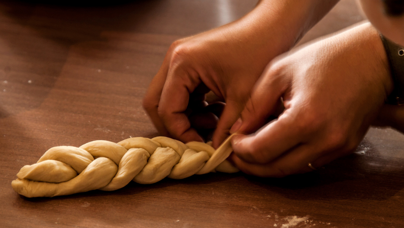 Baking challah with love photo